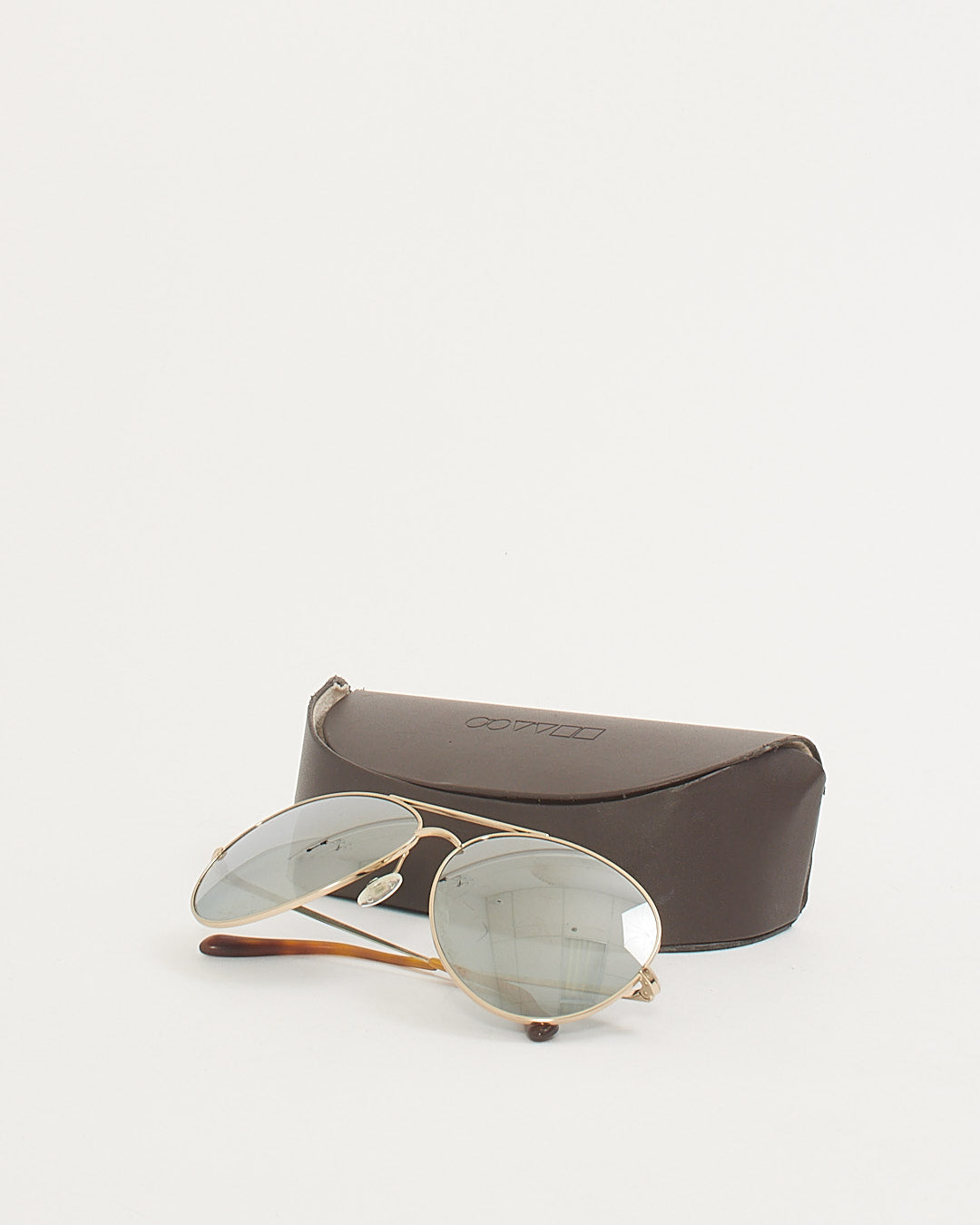 Oliver Peoples Gold Frame / Silver Lens Sayer Aviator Sunglasses