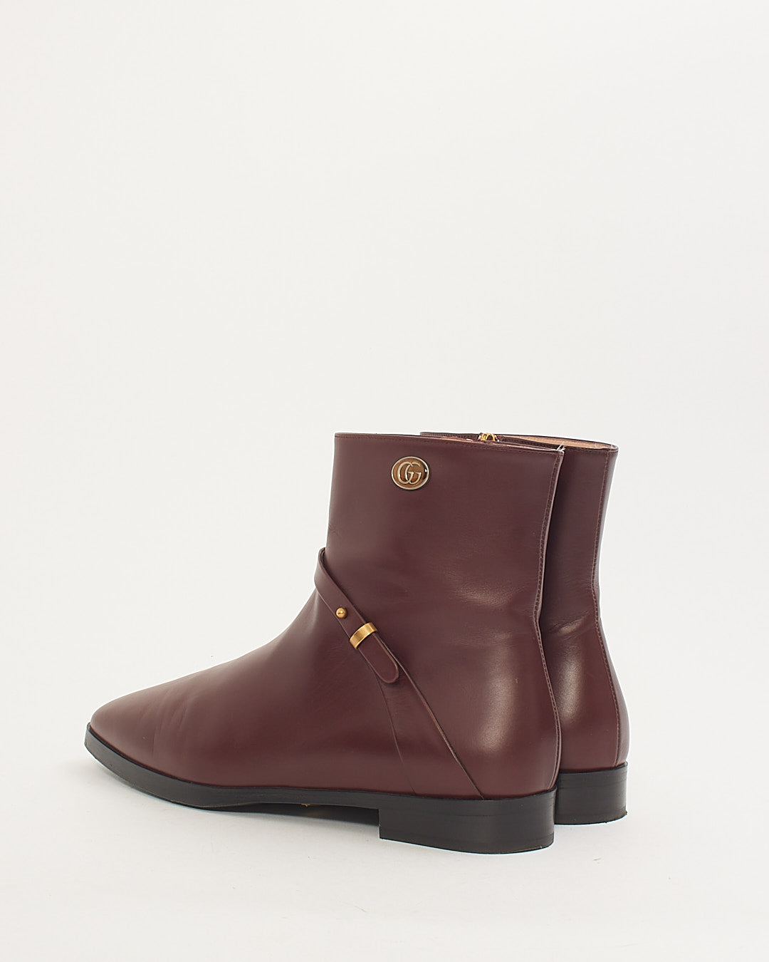 Gucci Vintage Bordeaux GG Elite Calf Leather Boots - 39.5