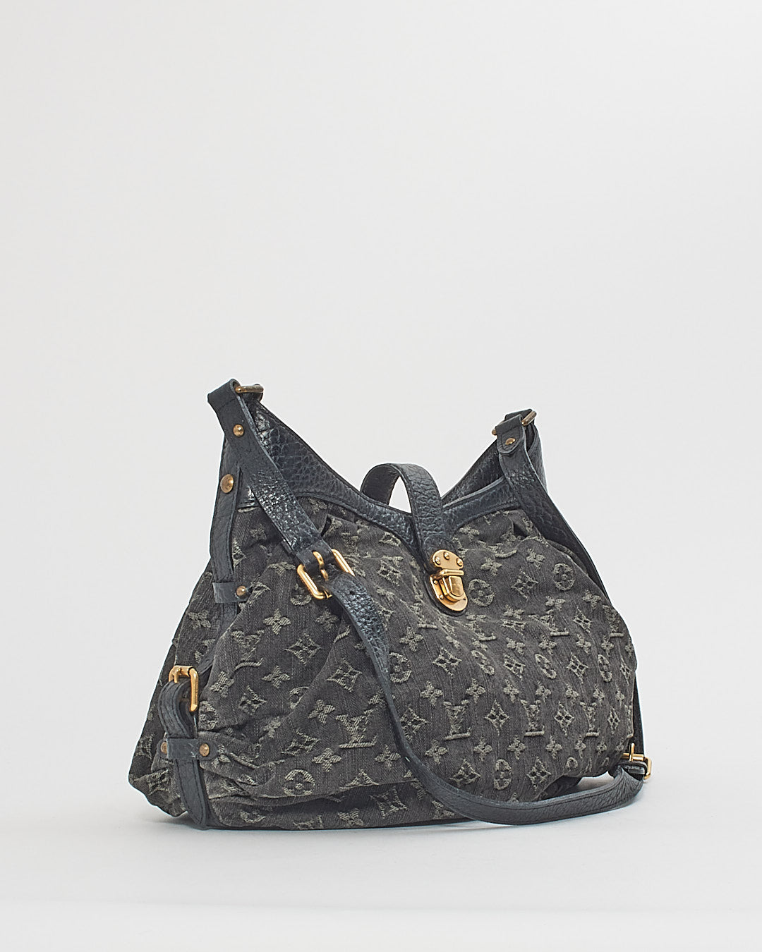 Louis Vuitton Sac à bandoulière Mahina XS en denim monogramme noir