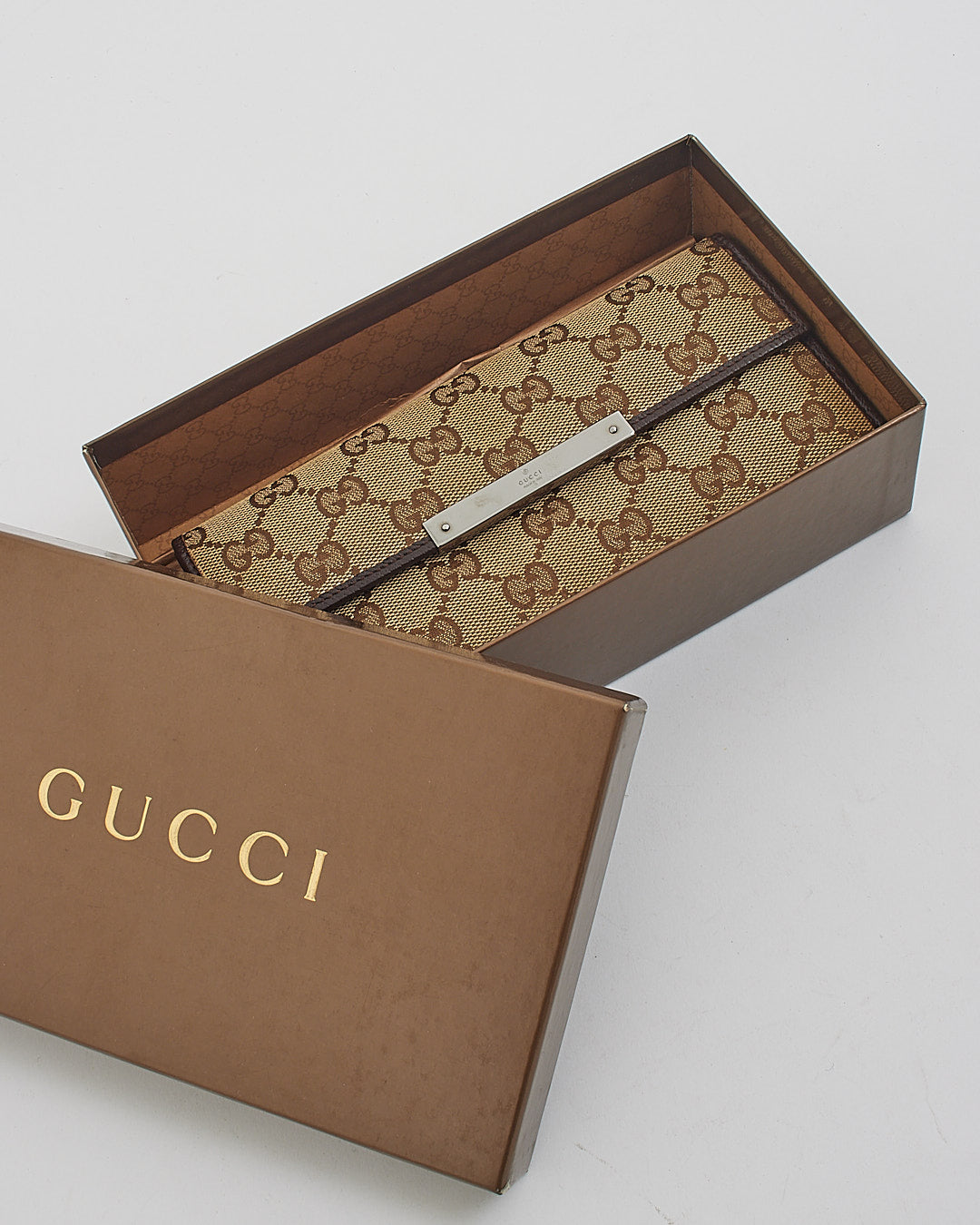 Portefeuille continental en toile monogramme GG beige Gucci
