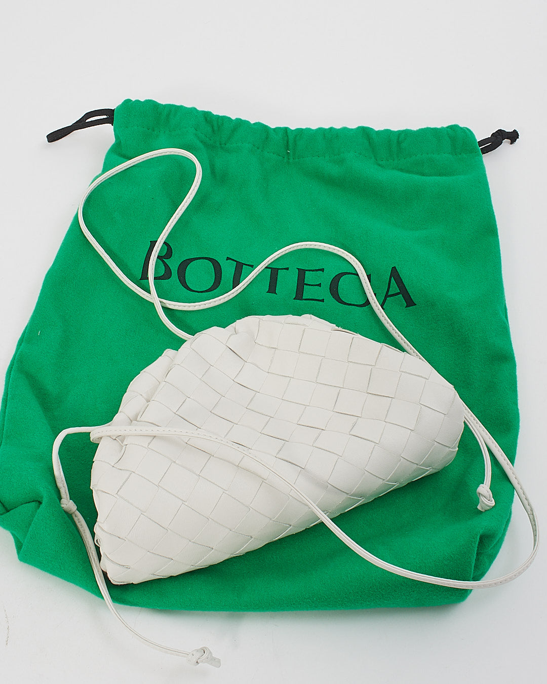 Bottega Veneta White (Chalk) Intrecciato Leather The Mini Pouch Bag