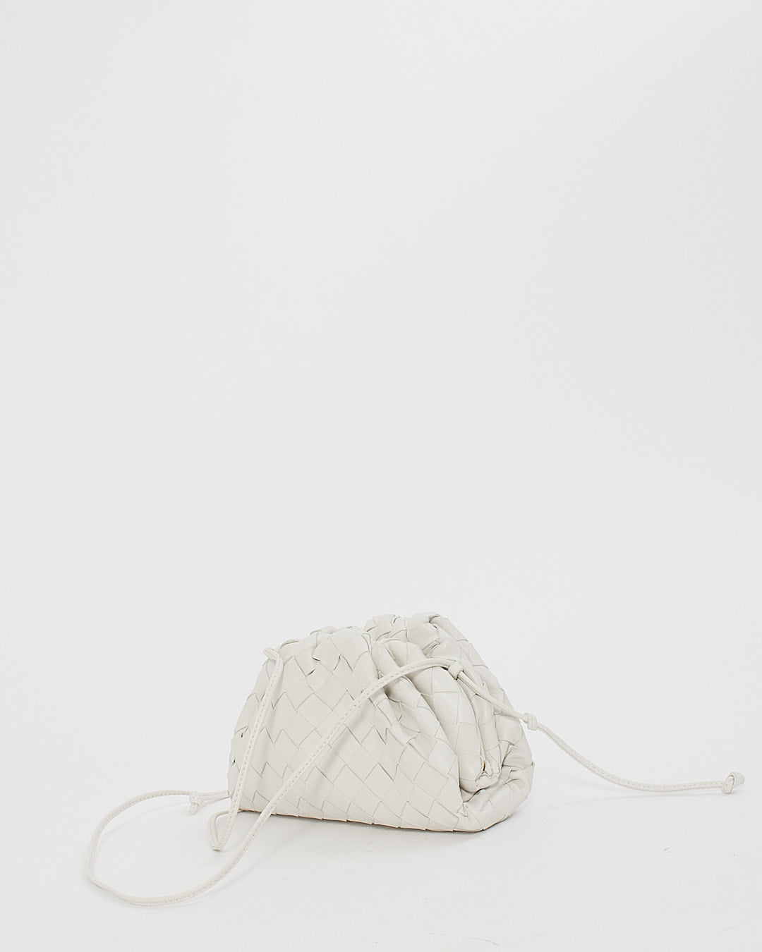 Bottega Veneta White (Chalk) Intrecciato Leather The Mini Pouch Bag