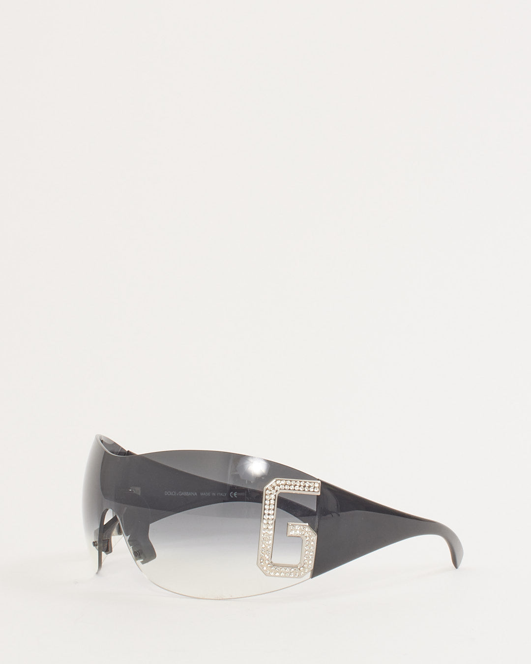 Dolce & Gabbana Black Swarovski Crystal D DG 893S 338 Shield Sunglasses