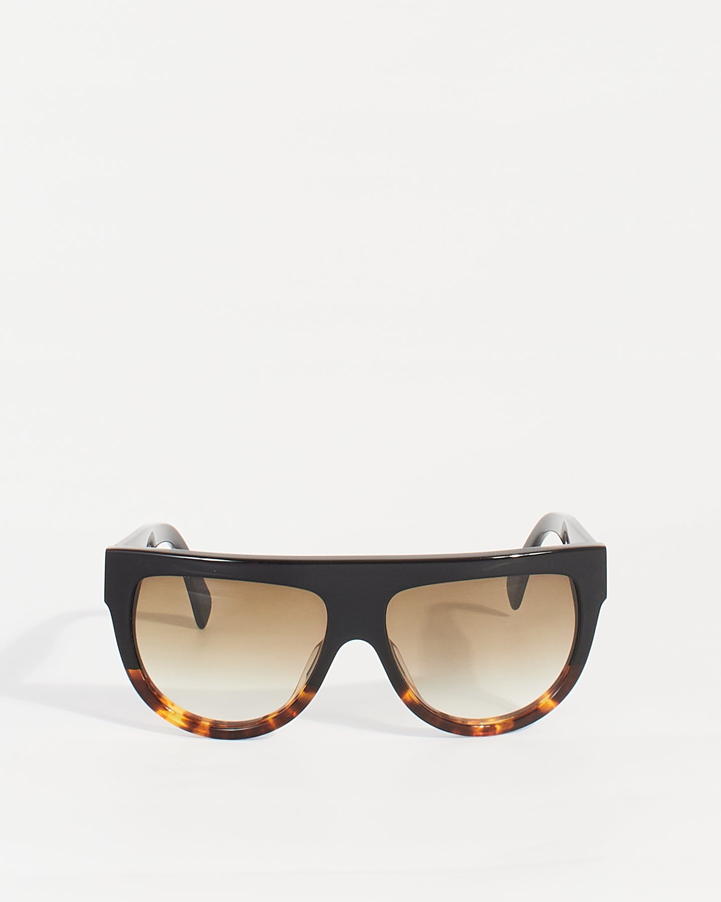 Celine Black & Tortoise Shell Two Tone CL41026 Shield Sunglasses