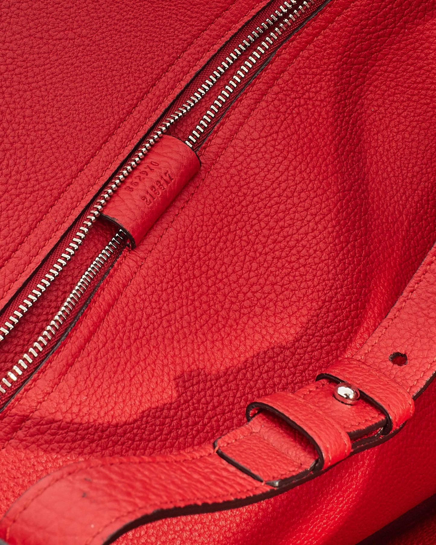 Gucci Red Pebbled Leather Jackie Large Top Handle Tote Bag