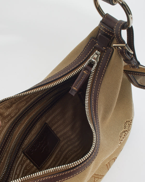 Prada Brown Canvas Logo Jacquard Shoulder Bag – RETYCHE