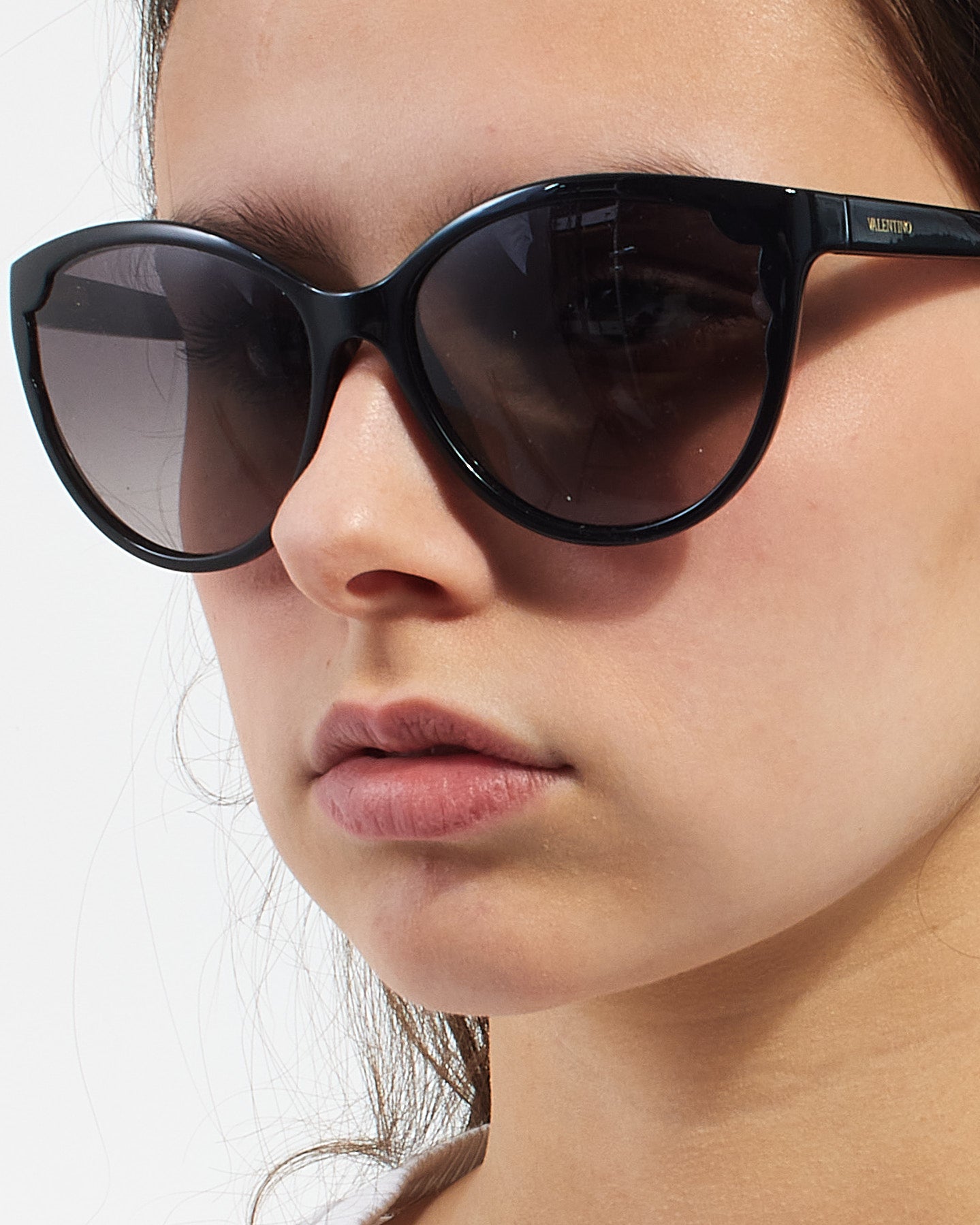 Valentino Black V607S Cat Eye Sunglasses