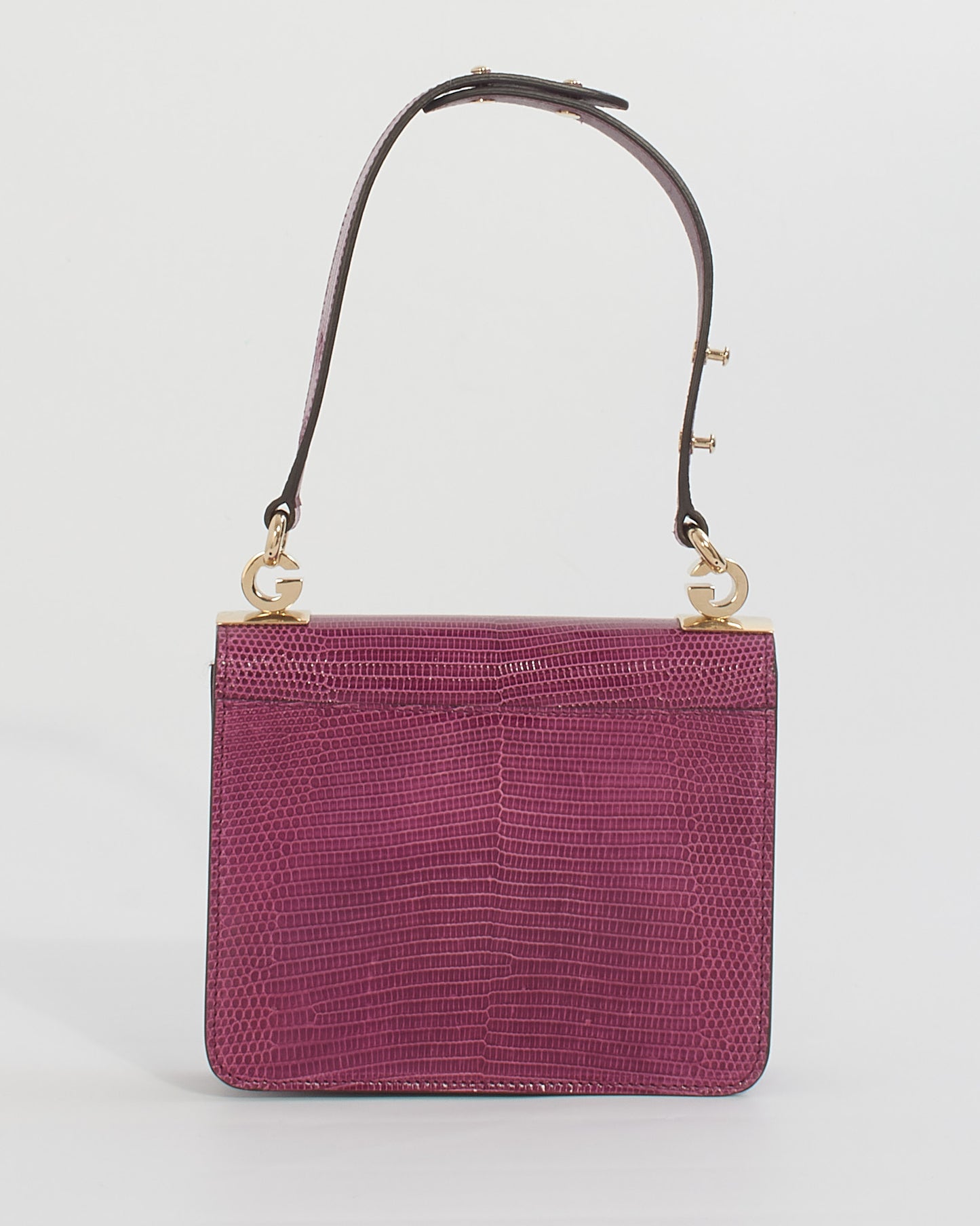 Petit sac à poignée supérieure Gucci Purple Lizard 1973