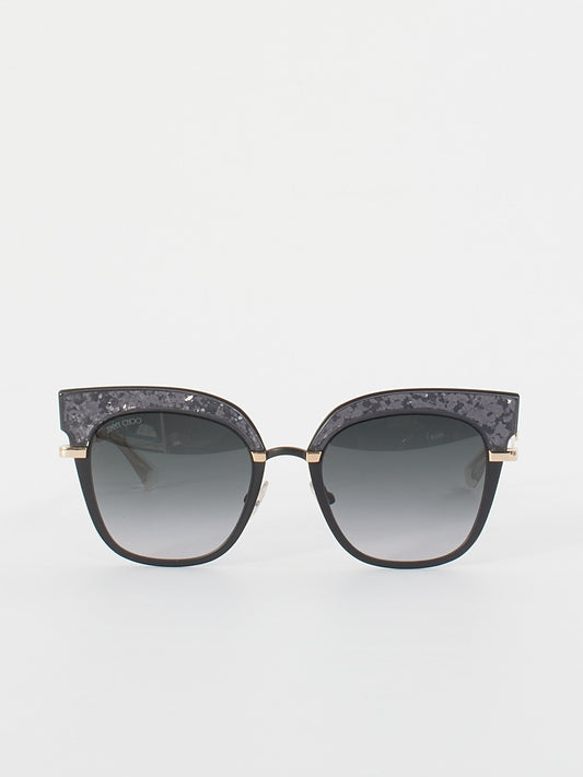 Jimmy Choo Grey Metal Frame Sparkle Cat Eye ROSY/S Sunglasses