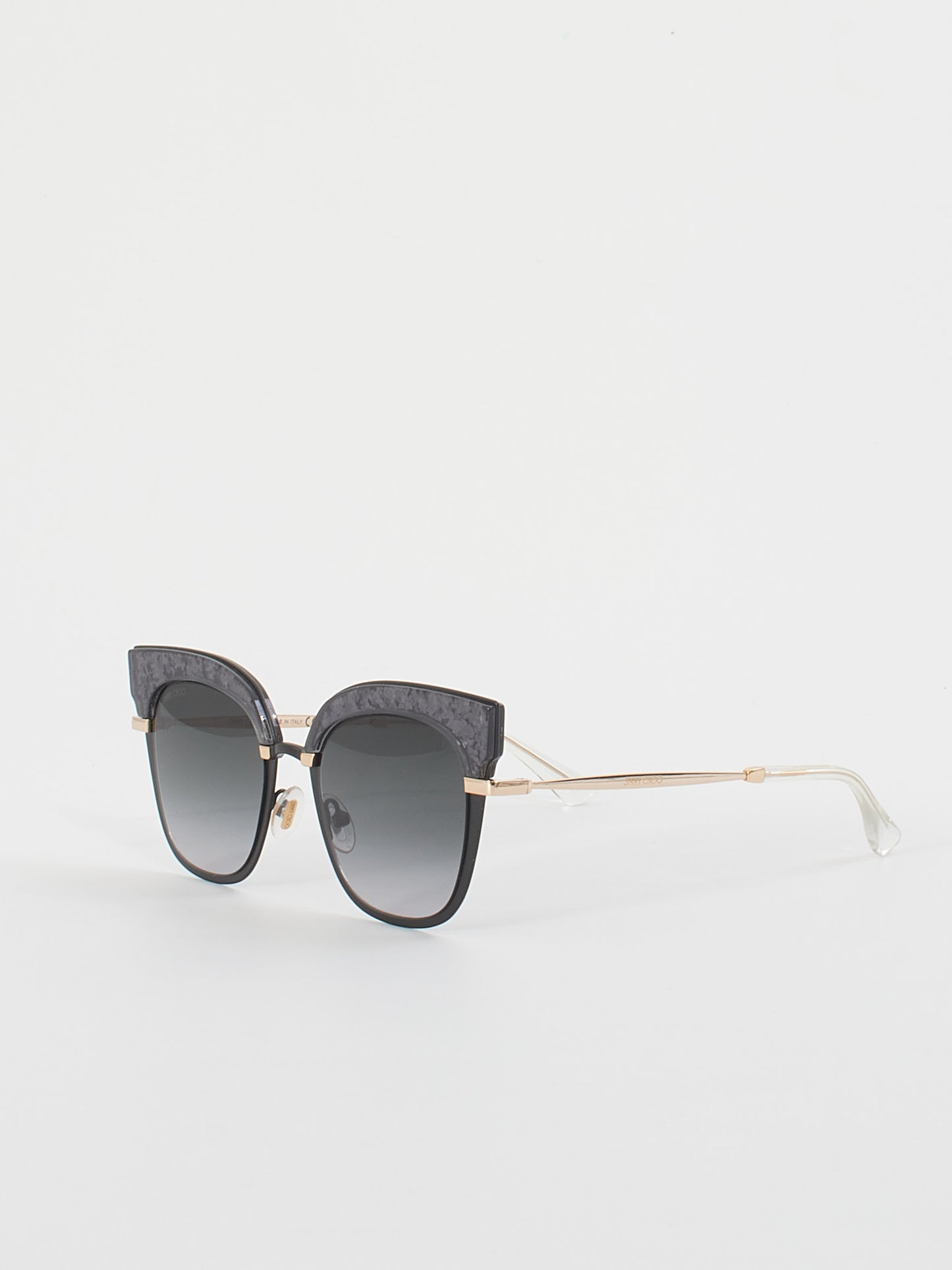 Jimmy Choo Grey/Gold Glitter Metal Frame Glossy/S Sunglasses