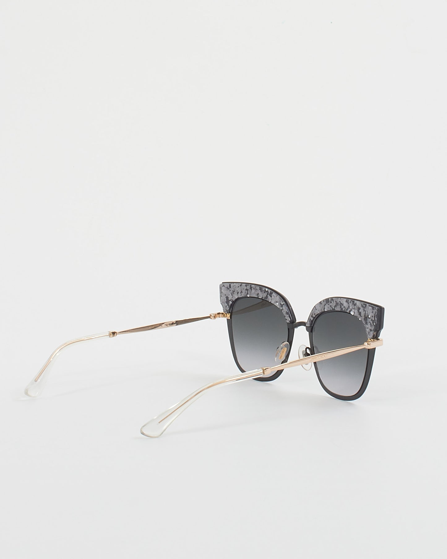 Jimmy Choo Grey/Gold Glitter Metal Frame Glossy/S Sunglasses