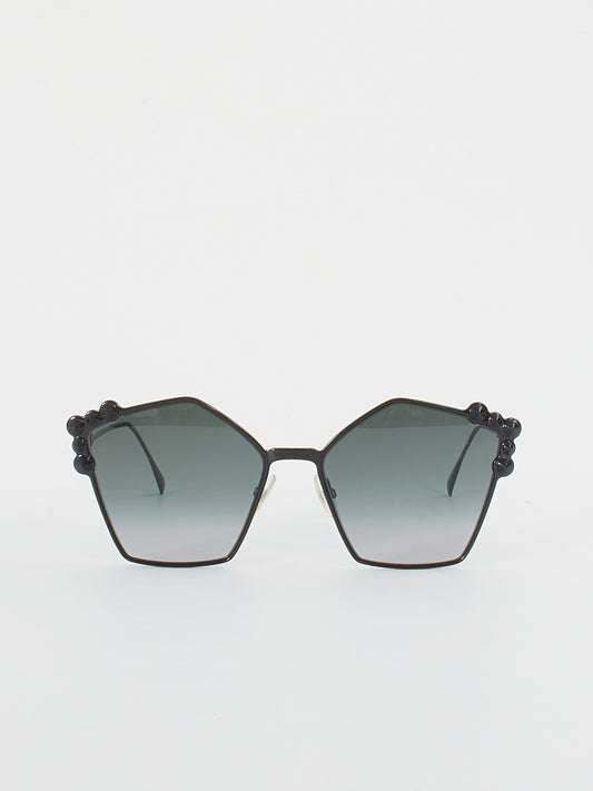Fendi Black Metal Frame Can Eye FF0261 Oversize Sunglasses