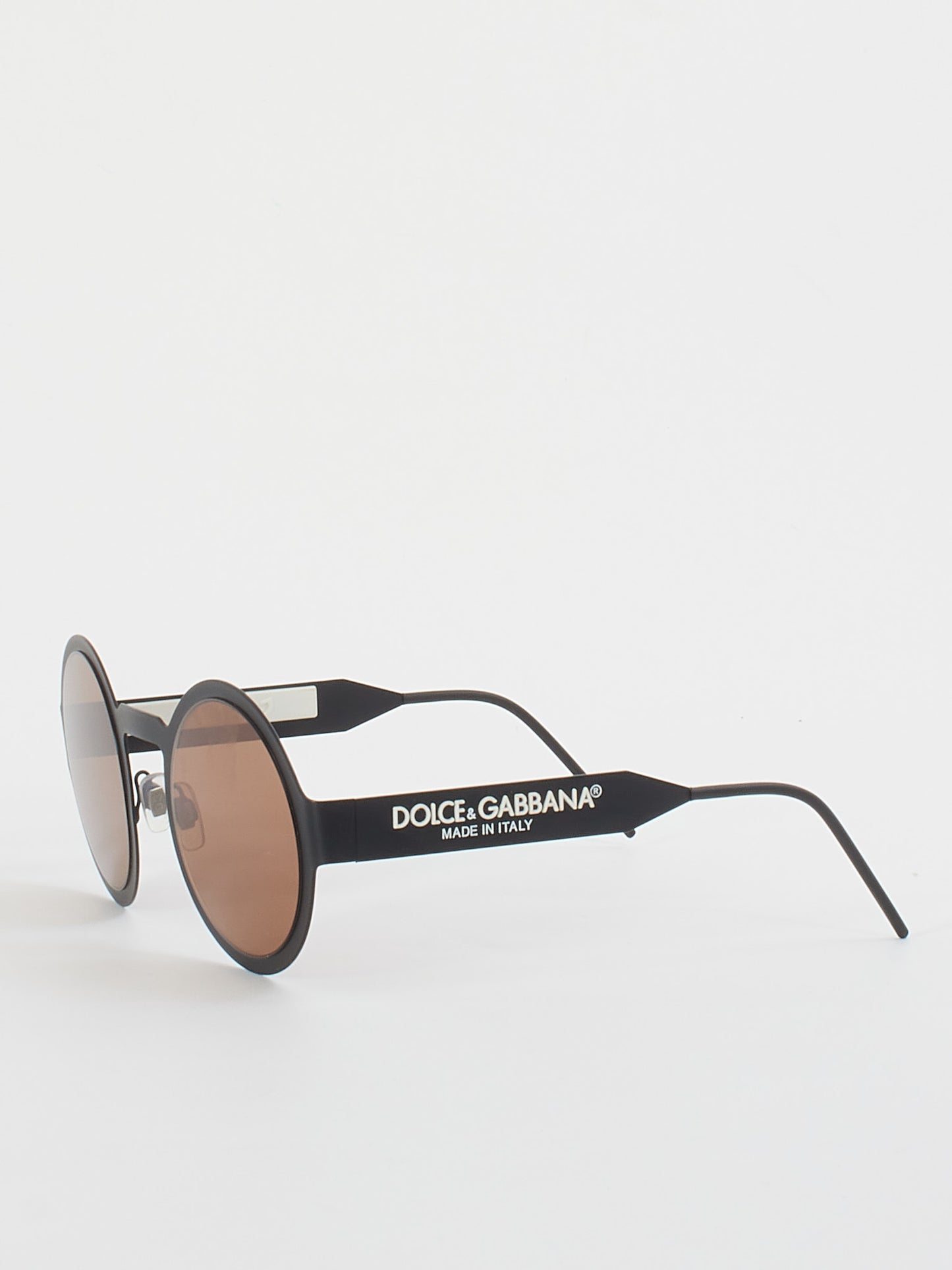 Dolce & Gabbana Matte Black Metal Frame Round Sunglasses DG2234