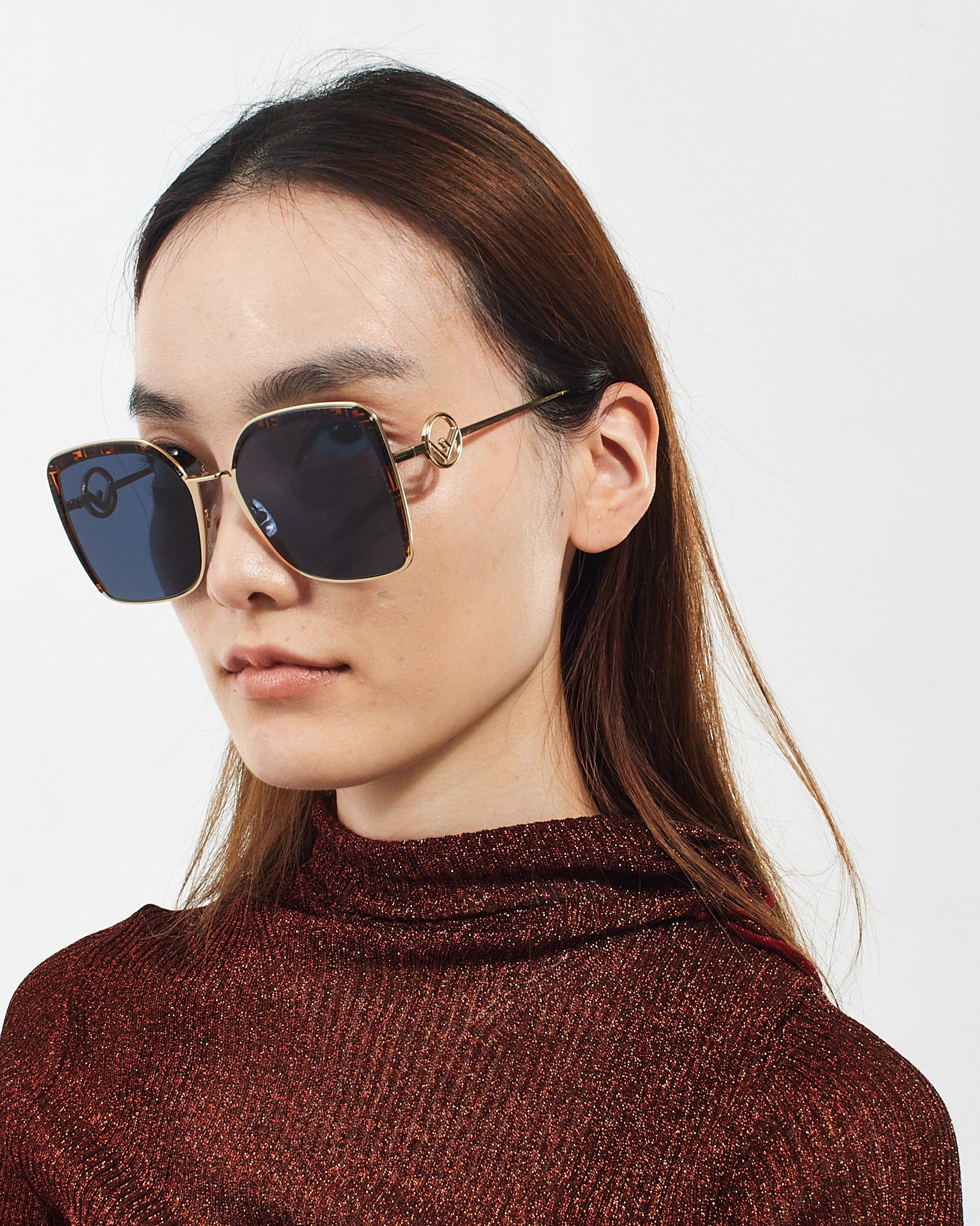 Explore a Fendi Tortoise Metal Acetate F is Fendi Square