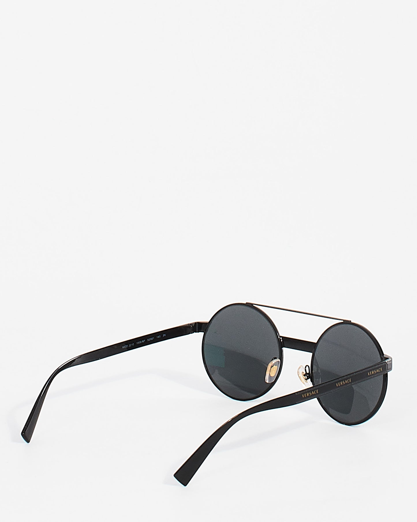 Versace Black Metal Round MOD 2210 Frame Sunglasses