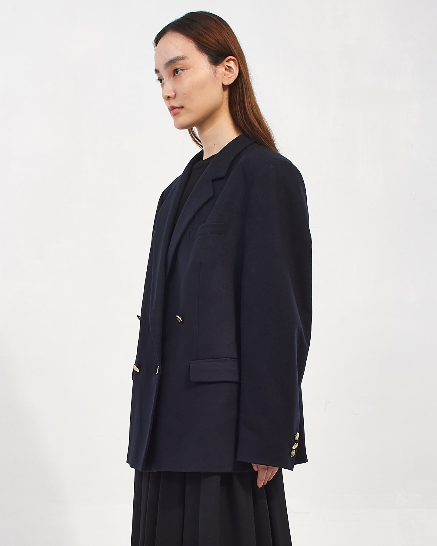 Burberry Navy Wool Oversized Double Breasted Blazer - L/XL