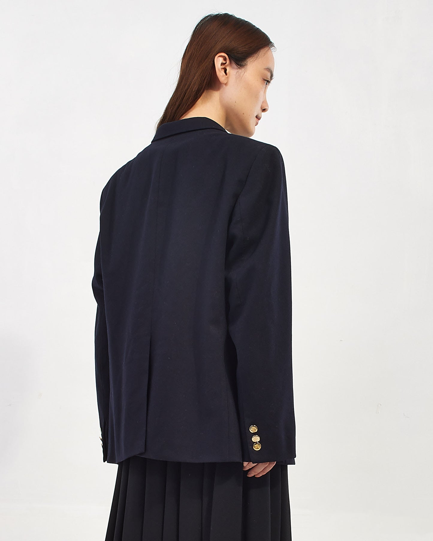Burberry Navy Wool Oversized Double Breasted Blazer - L/XL