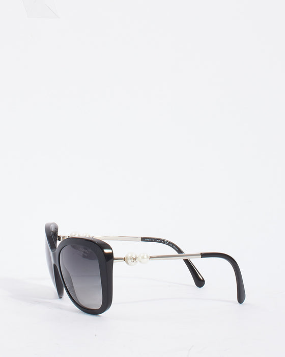 Chanel Black & White Bow Trim Sunglasses