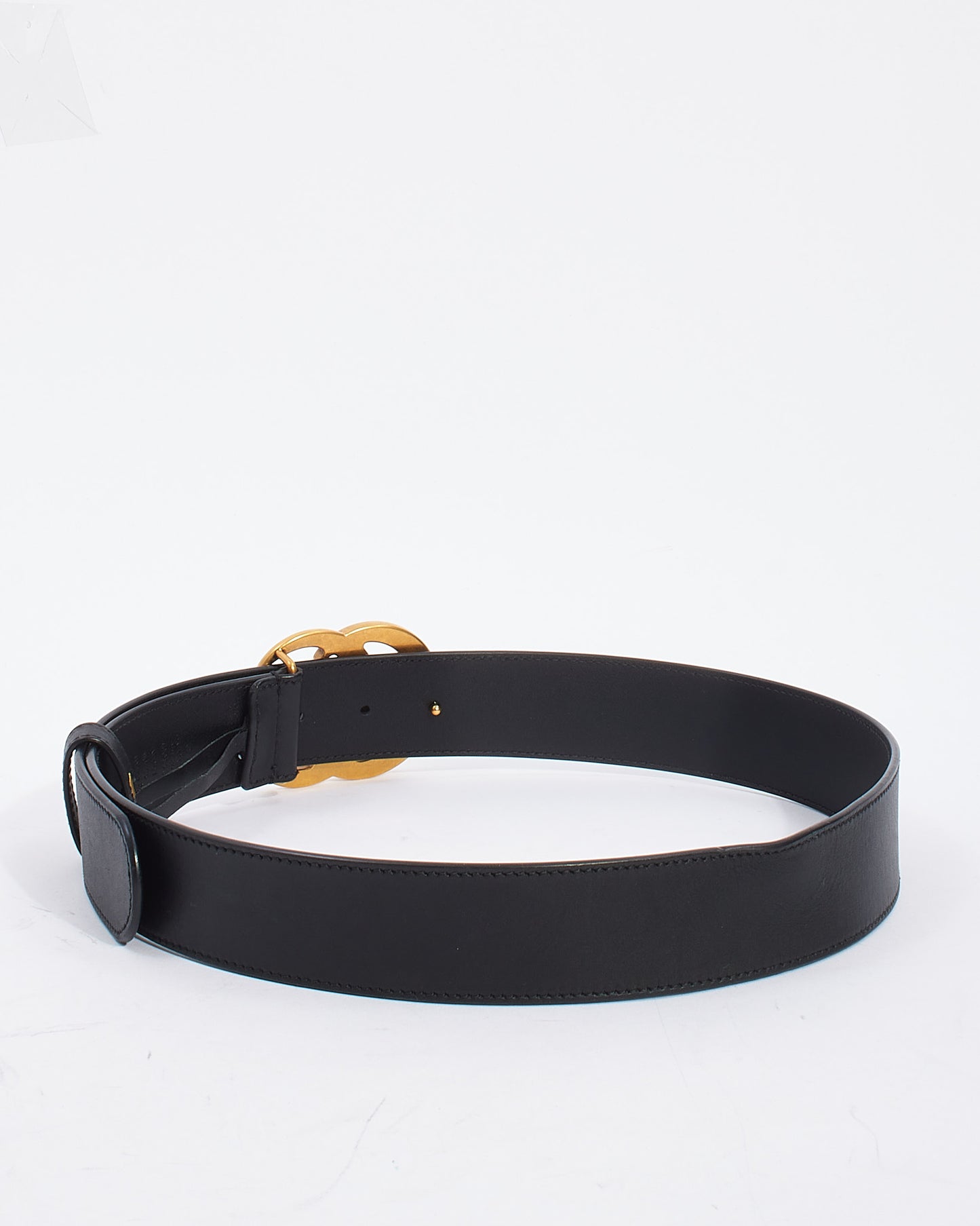 Gucci Black Leather Belt with Marmont Double G Buckle - 80/32