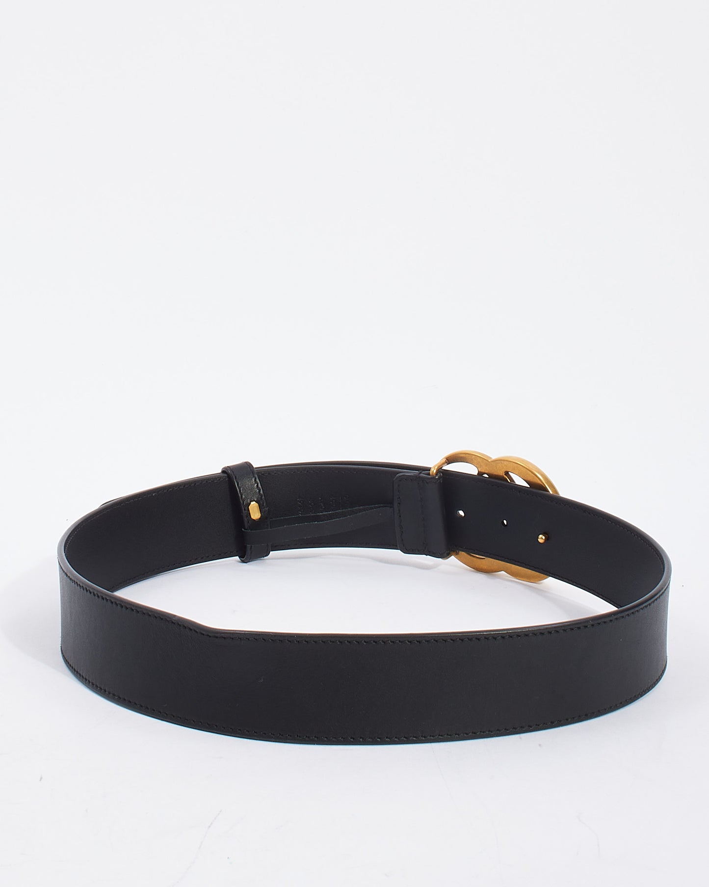 Gucci Black Leather Belt with Marmont Double G Buckle - 80/32
