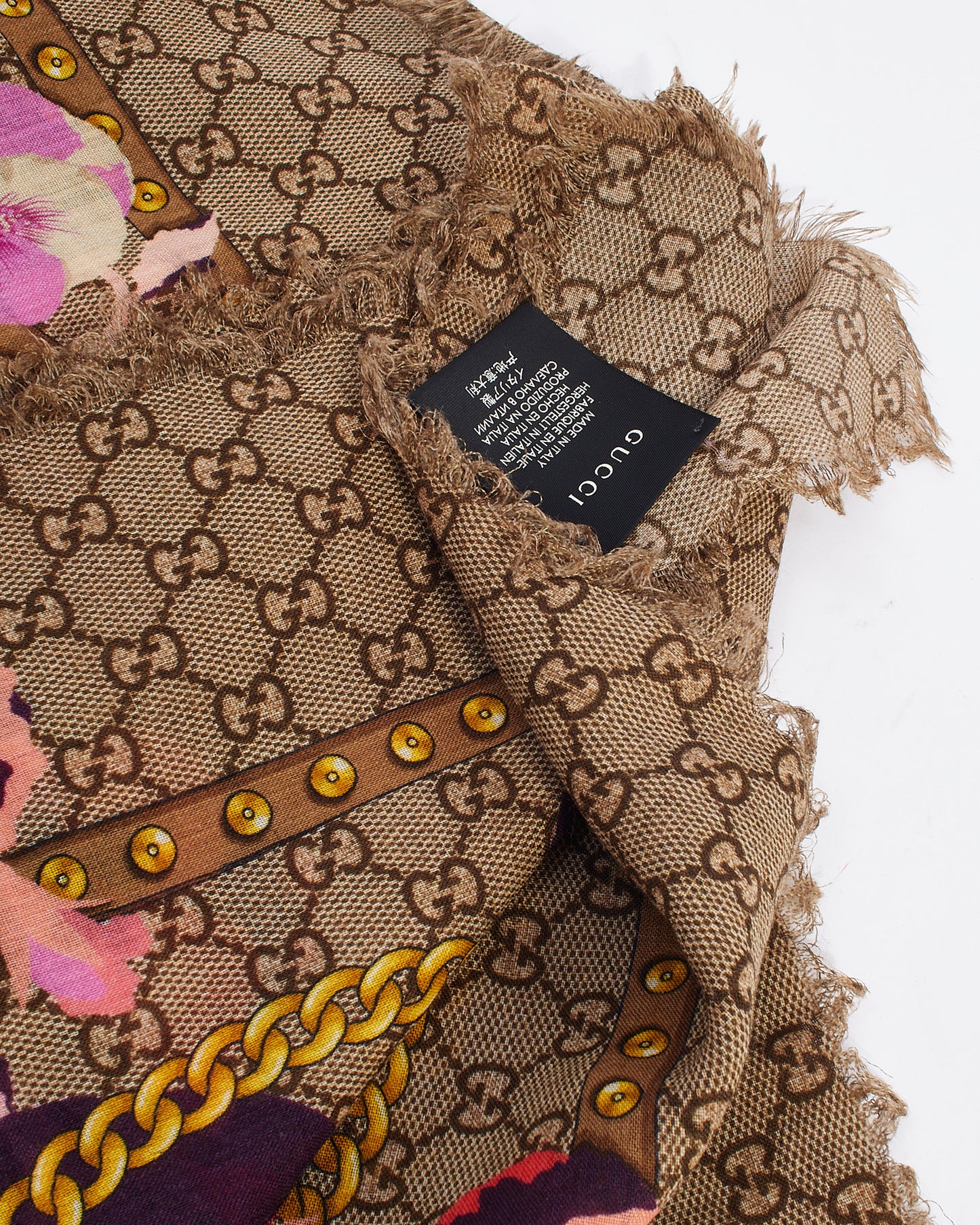 Gucci Floral Monogram Wool Shawl/Scarf