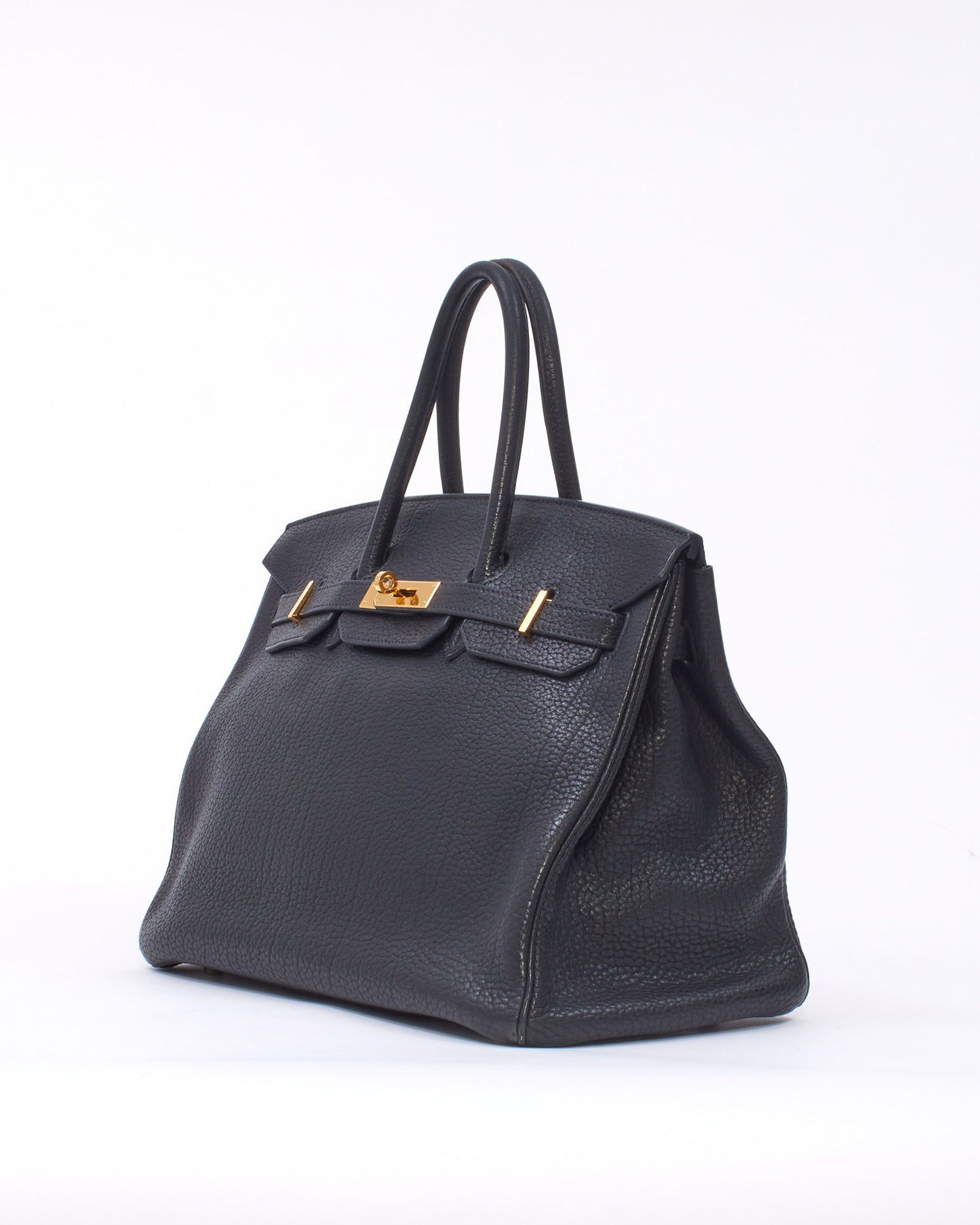 Hermès Black Fjord Leather Birkin 35 GHW