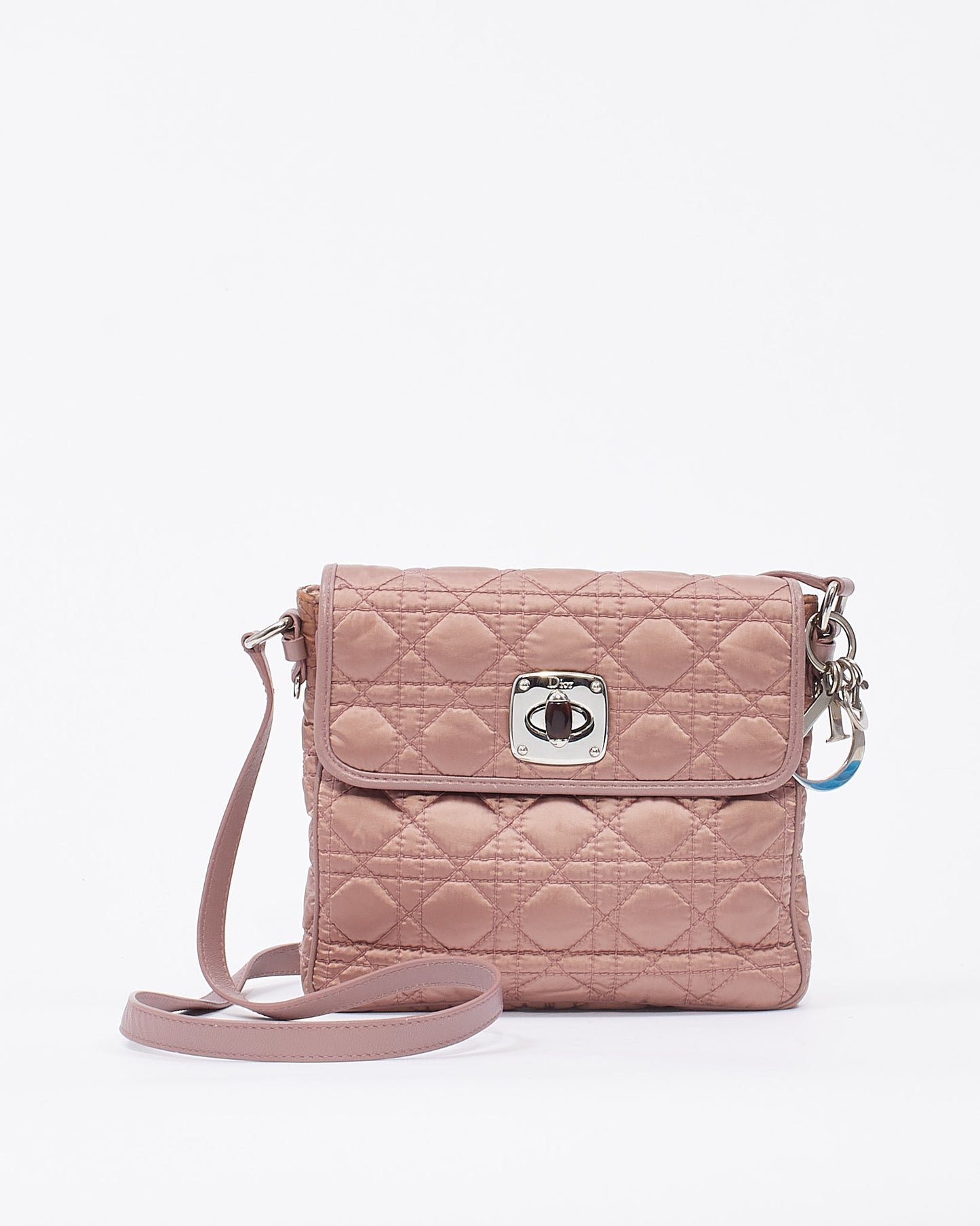 Dior Pink Nylon Cannage Square Crossbody Bag
