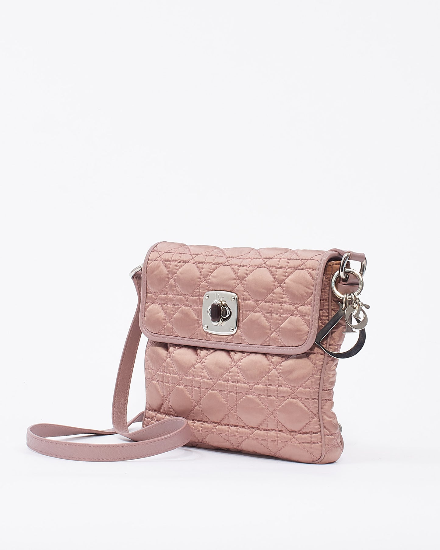Dior Pink Nylon Cannage Square Crossbody Bag