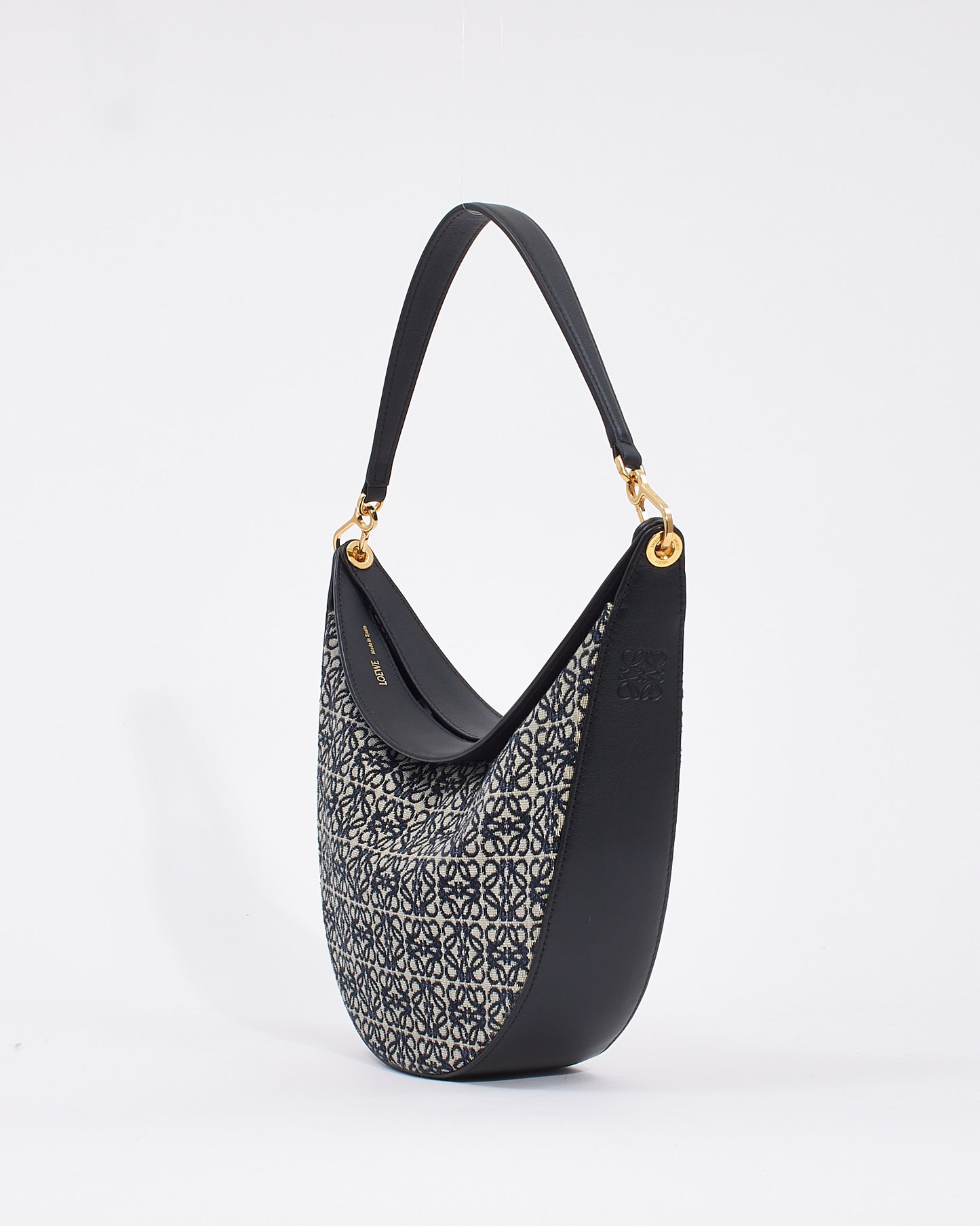 Loewe Navy/Black Anagram Jacquard Classic Luna Shoulder Bag