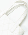 Chanel White Leather Quilted Top Handle Bag