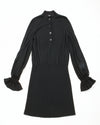 Chanel Black Cashmere Button Down Dress - 38