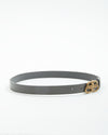 Balenciaga Grey Leather Logo Thin Belt - 85
