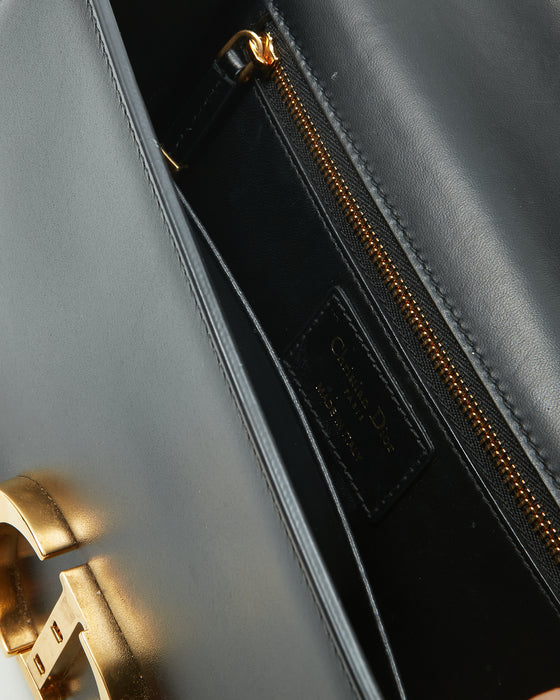 Dior Black Box Leather Montaigne 30 Shoulder Bag