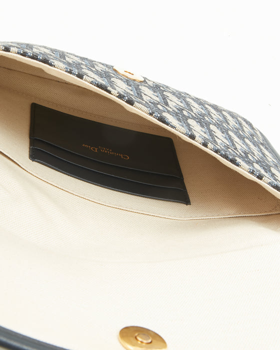 Dior Navy Diorissimo Canvas Flap Pouch