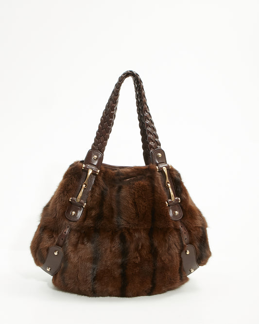 Gucci Brown Fur Pelham Medium Shoulder Bag