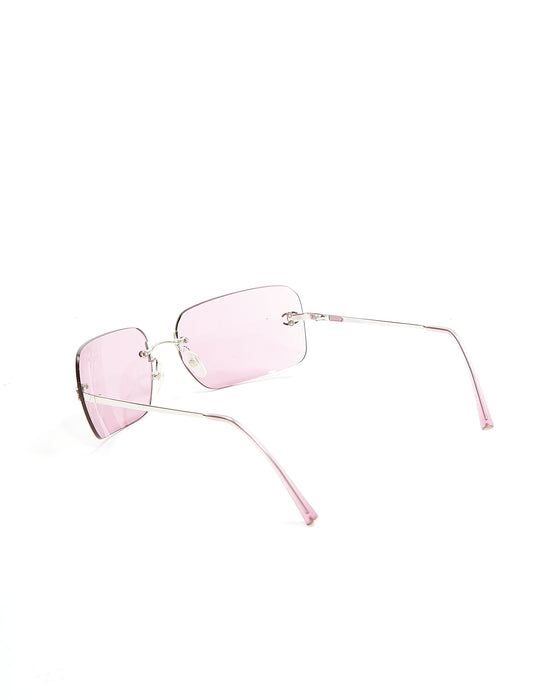 Chanel Pink Rectangular Lense CC Logo 4017 Sunglasses