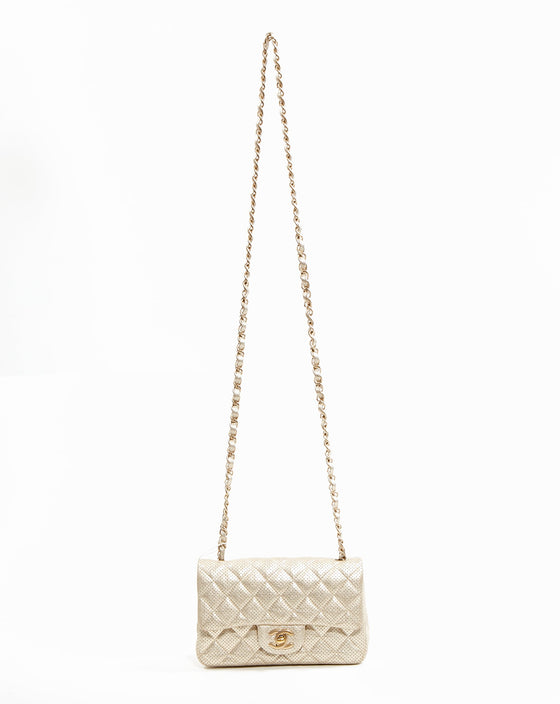Chanel Metallic Rose Gold Ombré Classic Rectangular Mini Flap Bag, myGemma, SG