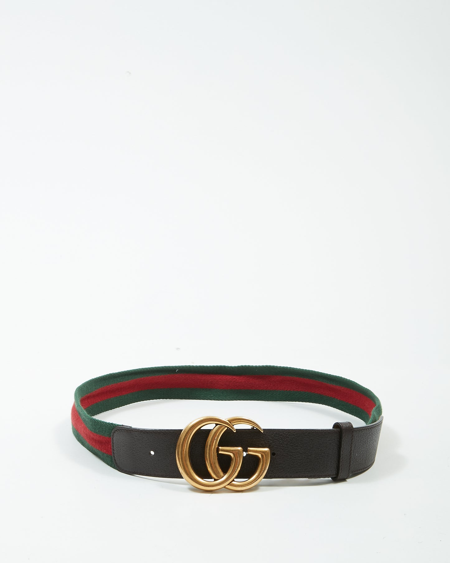 Gucci GG Gold Marmont Web Fabric Belt - 36/90