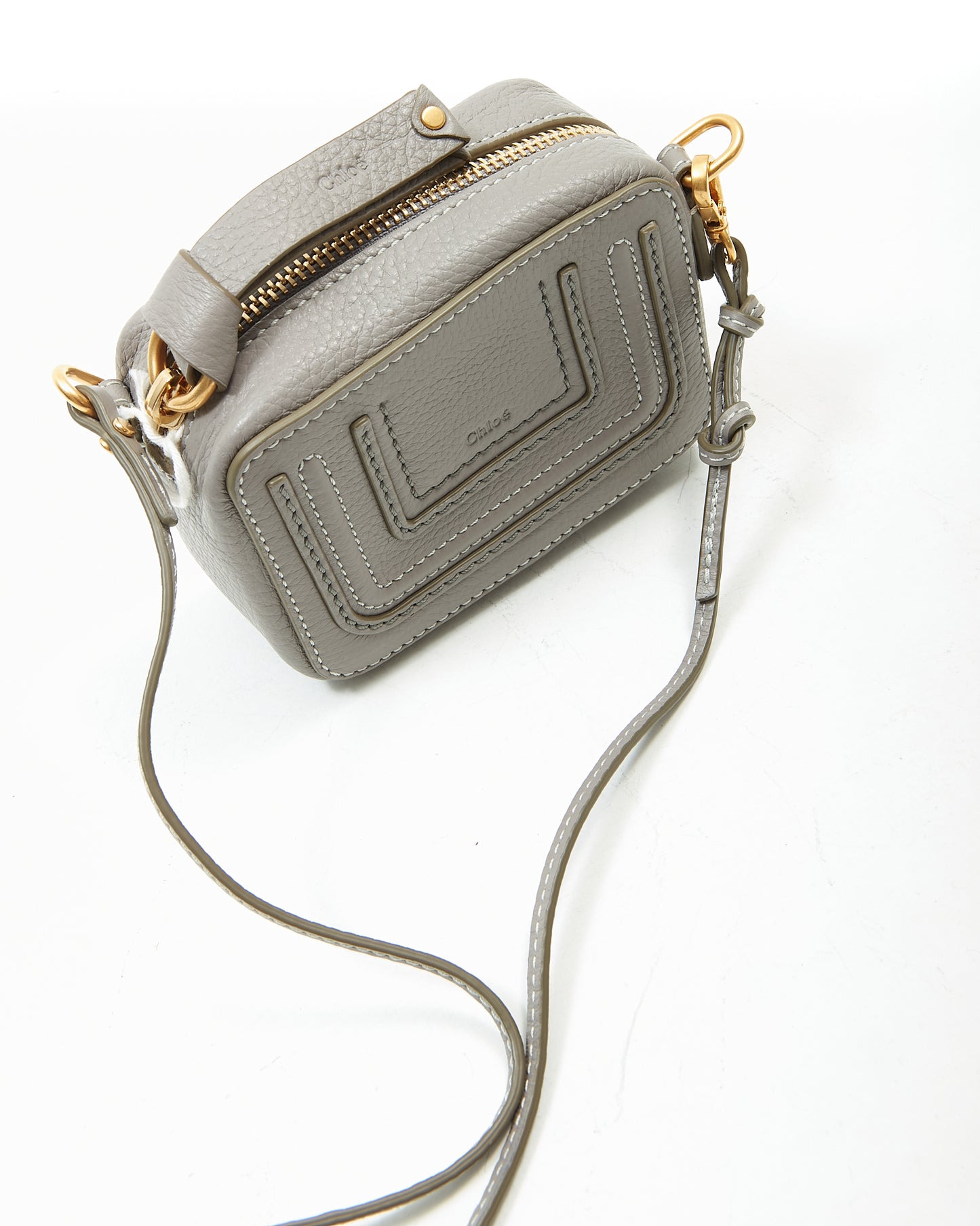 Chloe Cashmere Grey Leather Mini Shoulder Bag