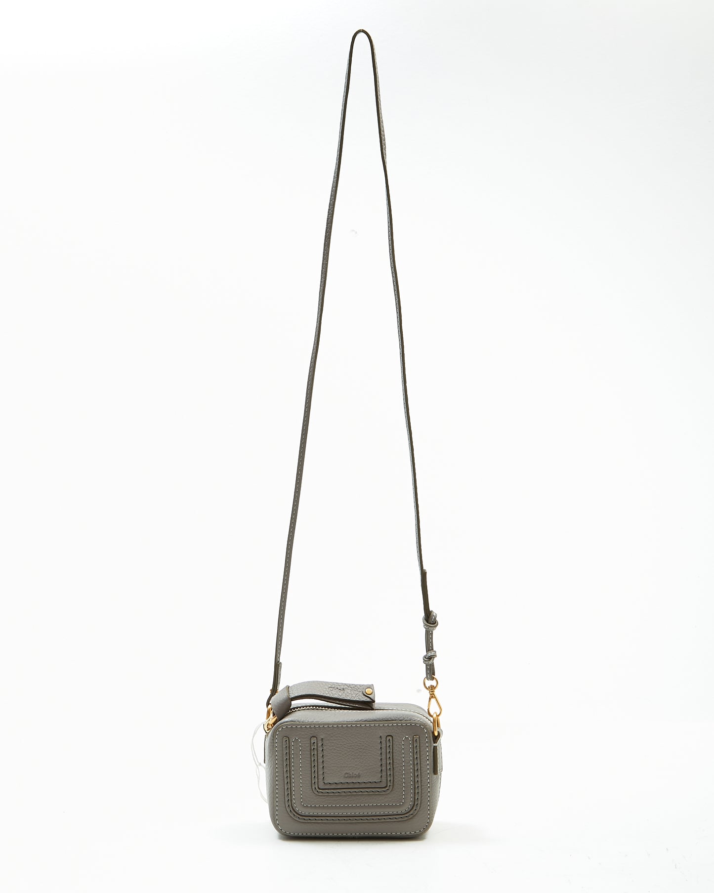Chloe Cashmere Grey Leather Mini Shoulder Bag