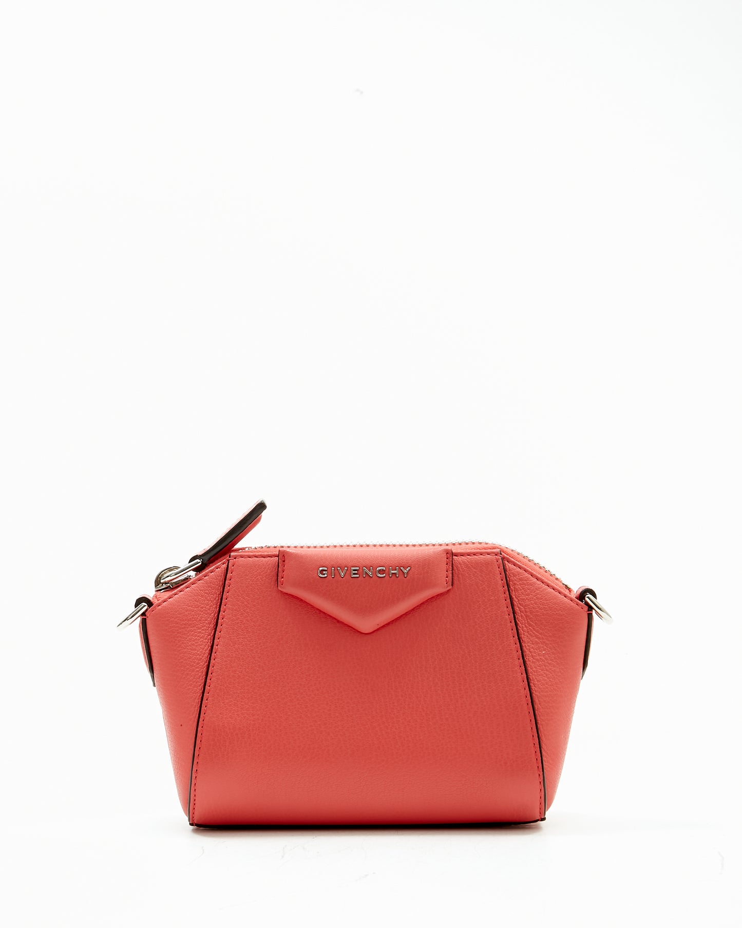 Sac bandoulière Nano Antigona en cuir corail Givenchy