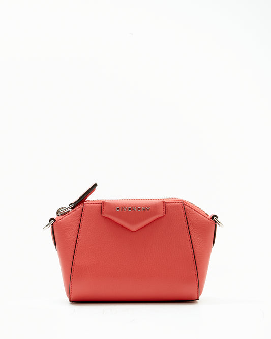 Givenchy Coral Leather Nano Antigona Crossbody Bag