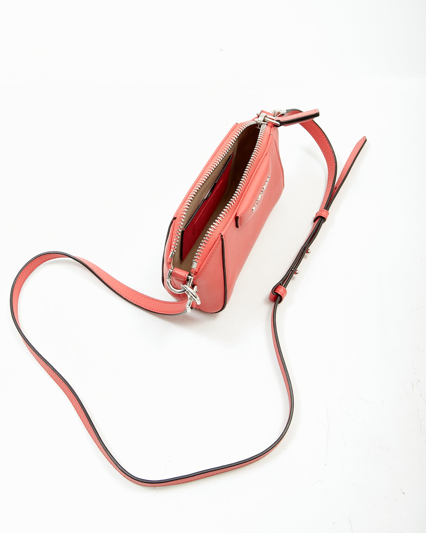 Sac bandoulière Nano Antigona en cuir corail Givenchy