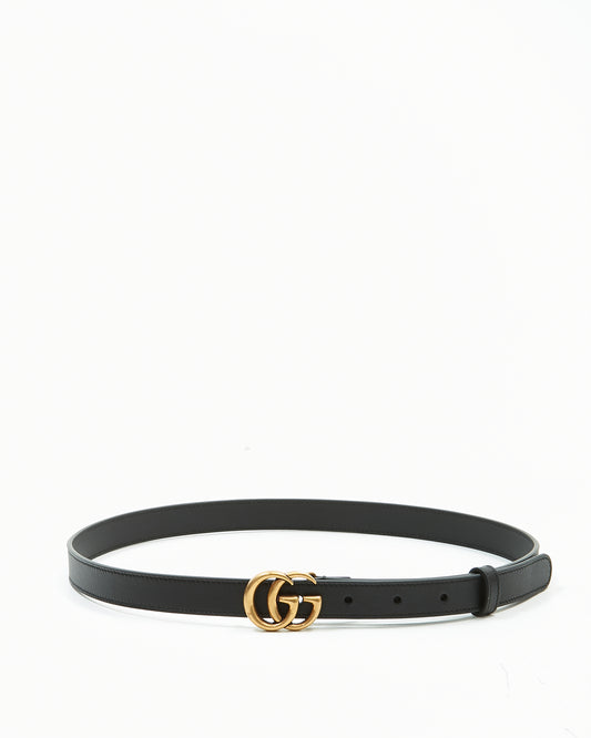 Gucci Black GG Marmont Thin Belt - 80/32