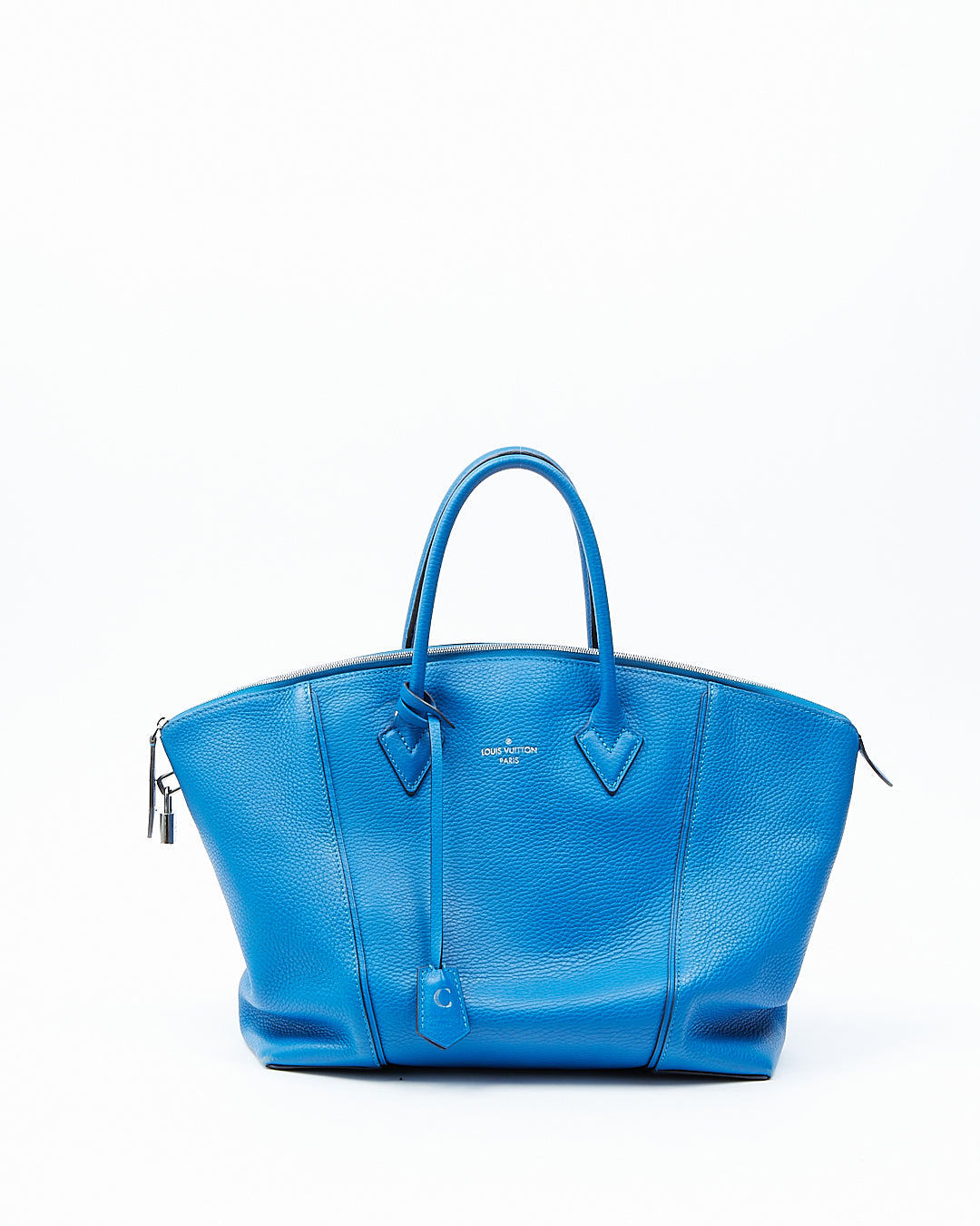 Sac Louis Vuitton Soft Lockit MM en cuir Taurillon bleu royal