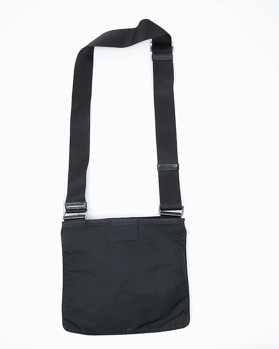 Prada Black Tessuto Nylon Flat Crossbody Bag