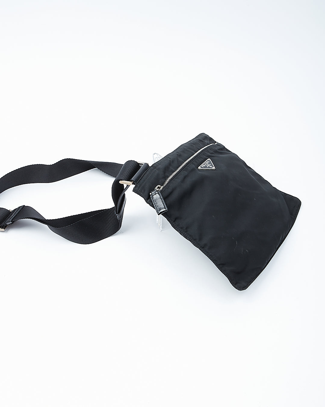 Prada Black Tessuto Nylon Flat Crossbody Bag