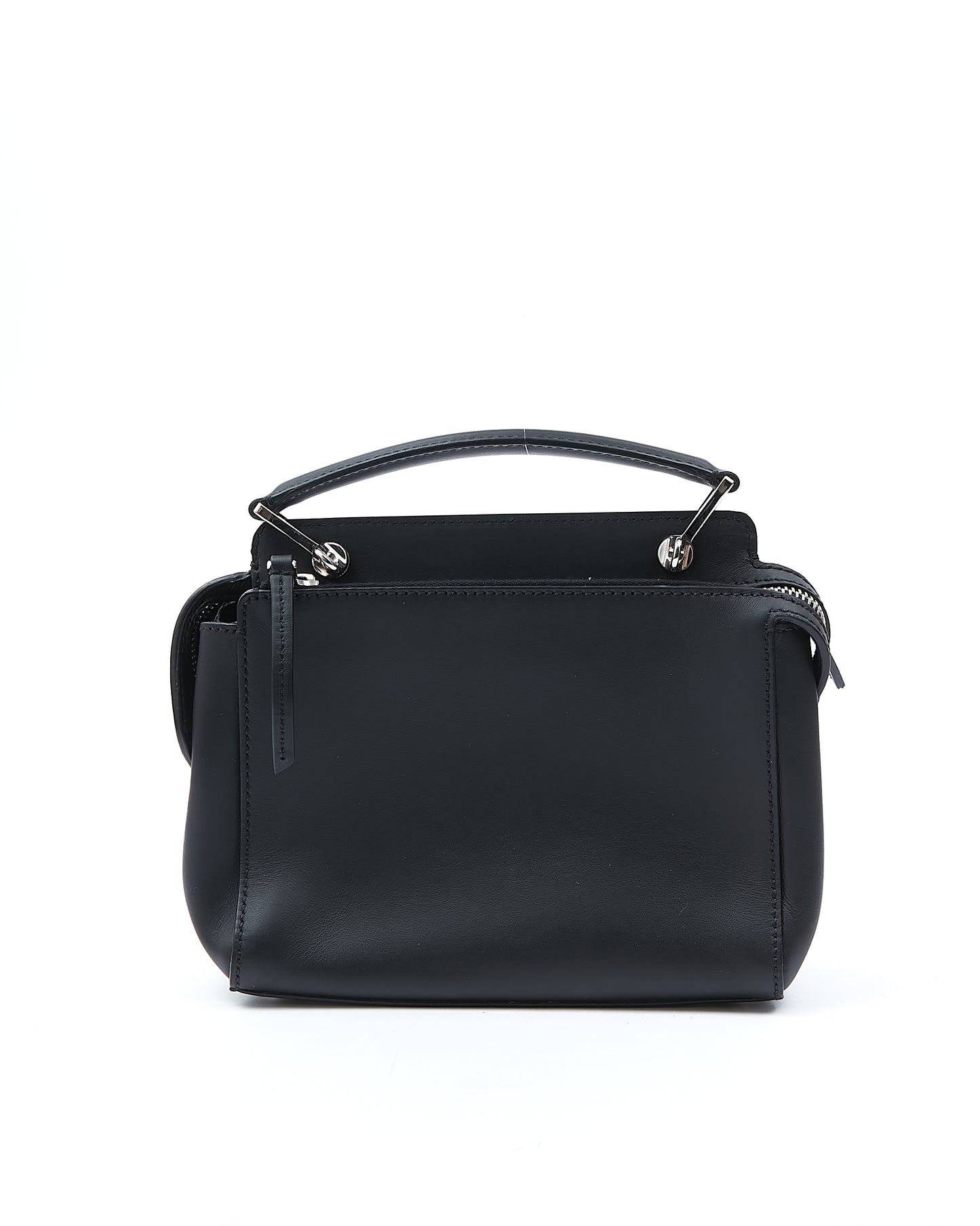 Fendi Black Leather Whipstitch Dotcom Small Bag