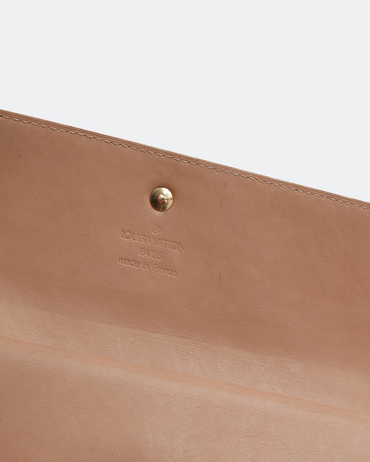 Louis Vuitton Beige Vernis Monogram Patent Leather Flap Wallet