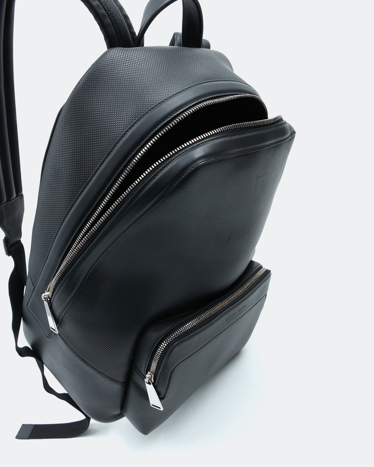 Bottega Veneta Black Leather Quilted Backpack